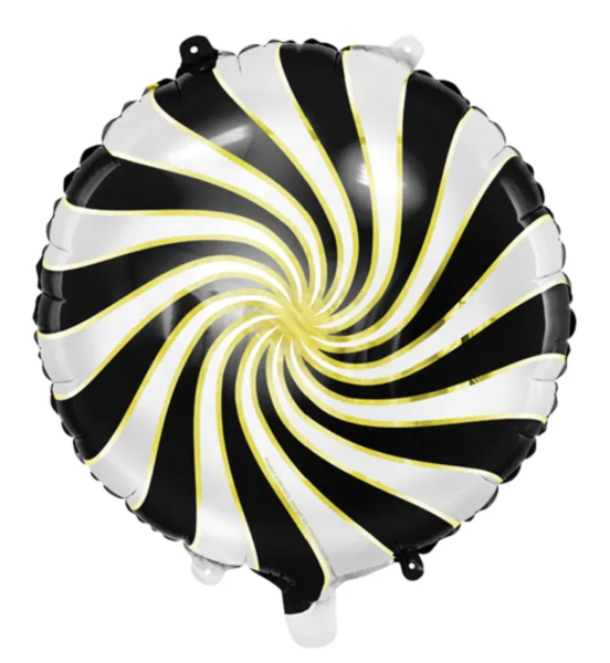 Folienballon - Bonbon schwarz, rund - ø 35cm